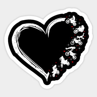 dirt bike heart shirt Sticker